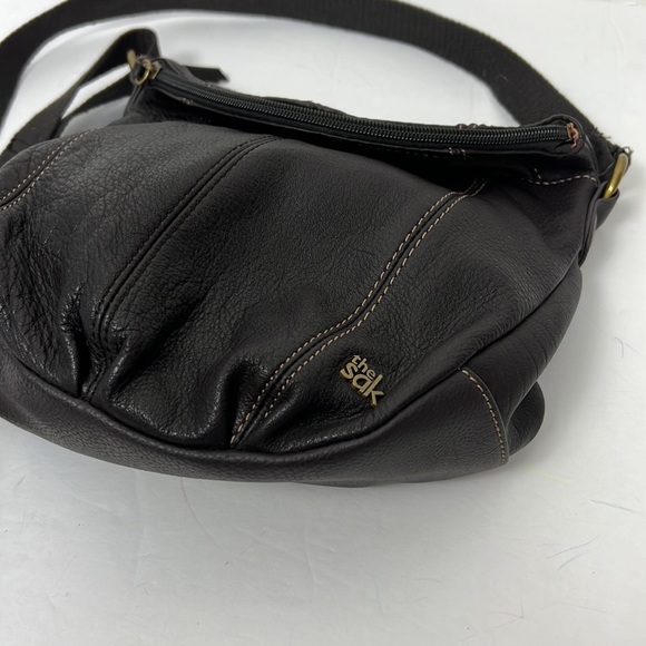 The Sak Leather Crossbody Satchel Boho Bohemian Purse Bag Zip Brown Deena Flap - Picture 2 of 10